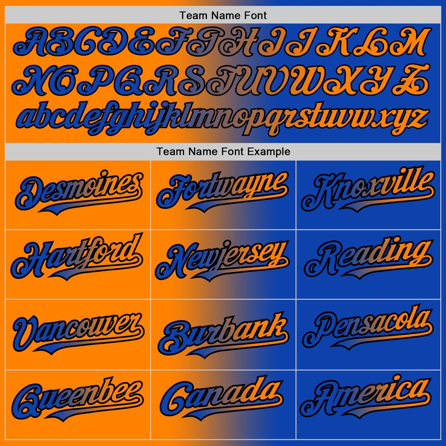 Custom Thunder Blue Bay Orange-Black Authentic Gradient Fashion Baseball Jersey view 4