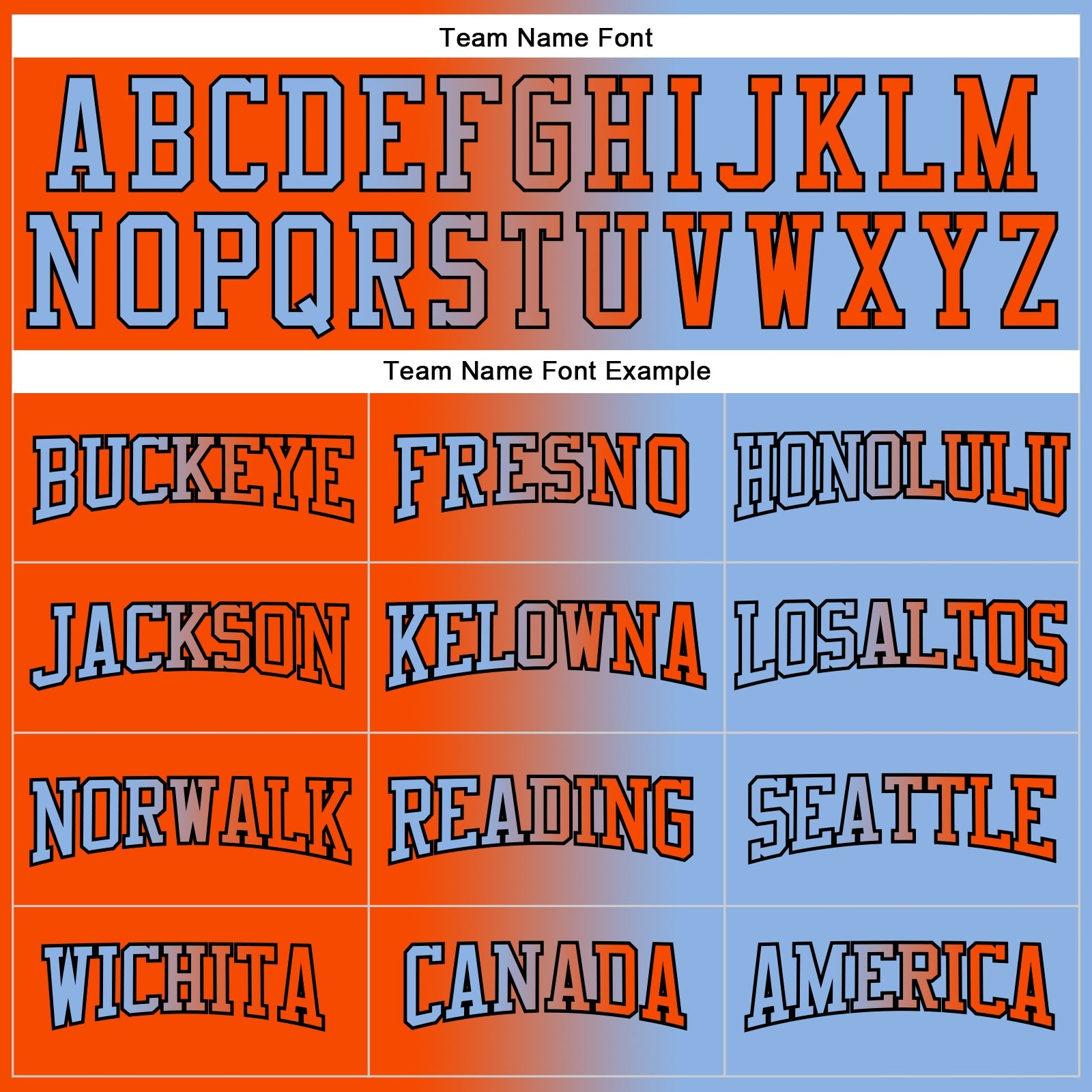 Custom Stitched Light Blue Orange-Black Gradient Fashion Sports Pullover Sweatshirt Hoodie view 3