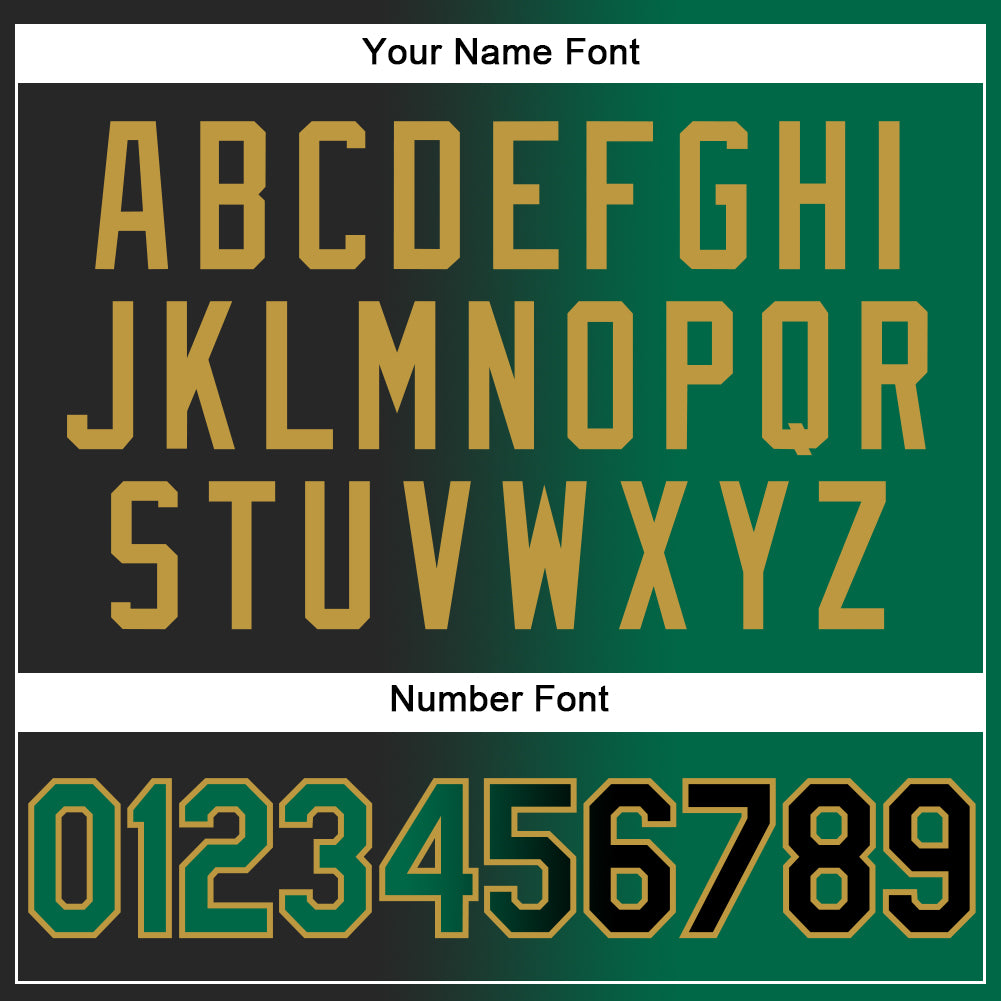 Custom Stitched Black Kelly Green-Old Gold Gradient Fashion Sports Pullover Sweatshirt Hoodie view 4