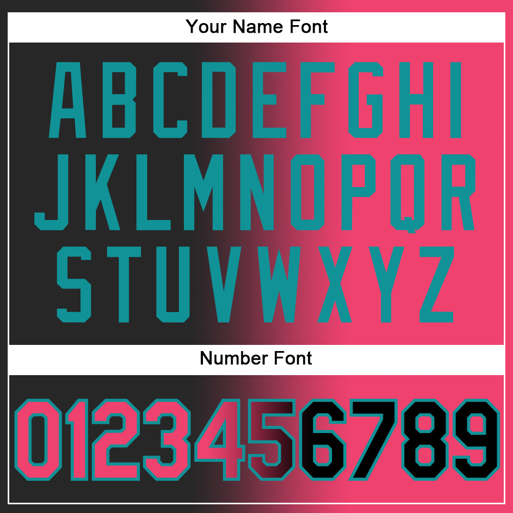 Custom Stitched Black Neon Pink-Teal Gradient Fashion Sports Pullover Sweatshirt Hoodie view 4