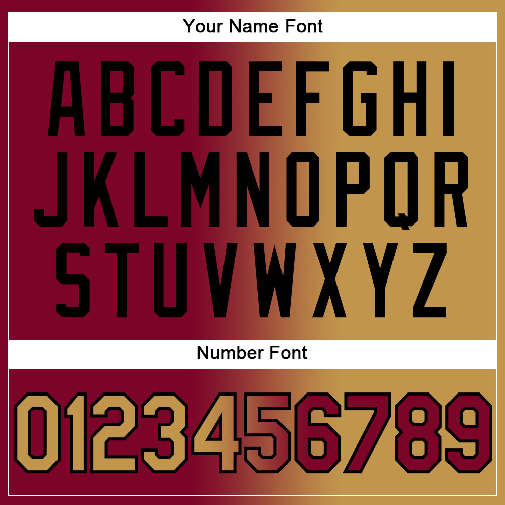 Custom Maroon Old Gold-Black Authentic Gradient Fashion Baseball Jersey view 5