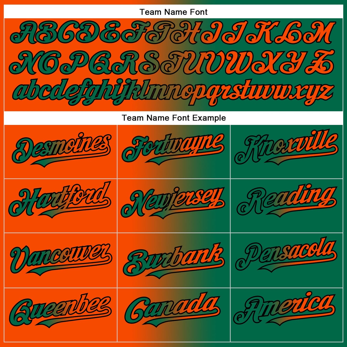 Custom Kelly Green Orange-Black Authentic Gradient Fashion Baseball Jersey view 4