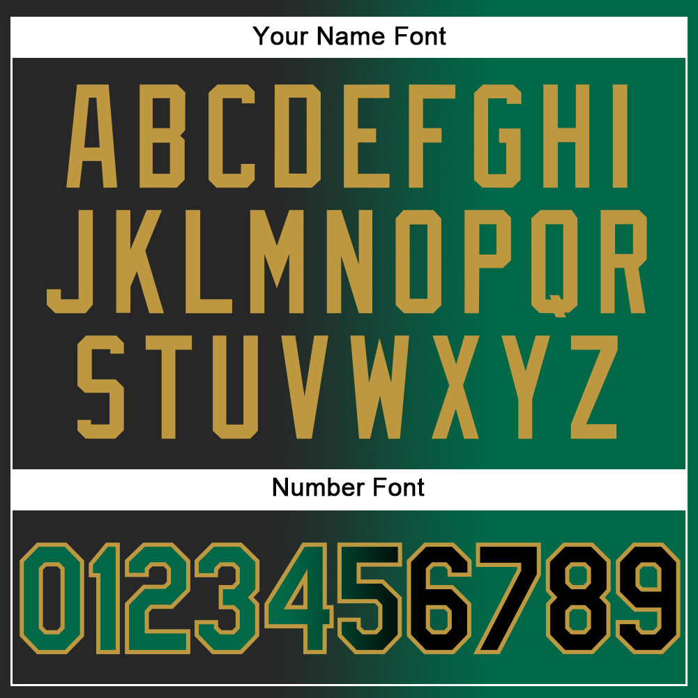 Custom Black Kelly Green-Old Gold Authentic Gradient Fashion Baseball Jersey view 5