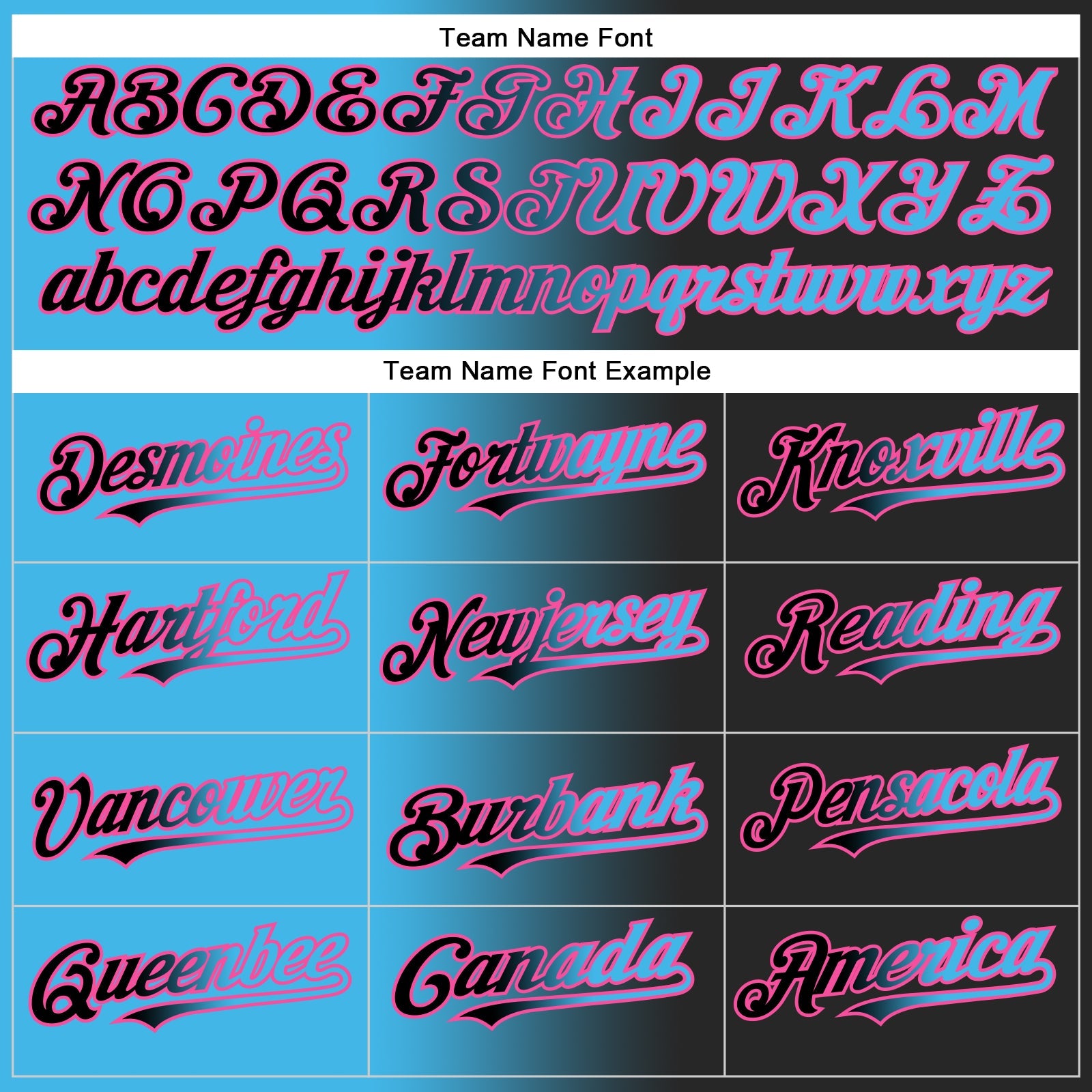 Custom Black Sky Blue-Pink Authentic Gradient Fashion Baseball Jersey view 4