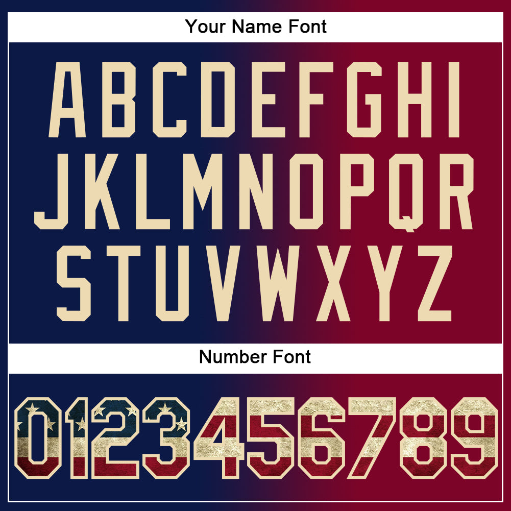 Custom Navy Vintage USA Flag Maroon-City Cream Authentic Gradient Fashion Baseball Jersey view 5