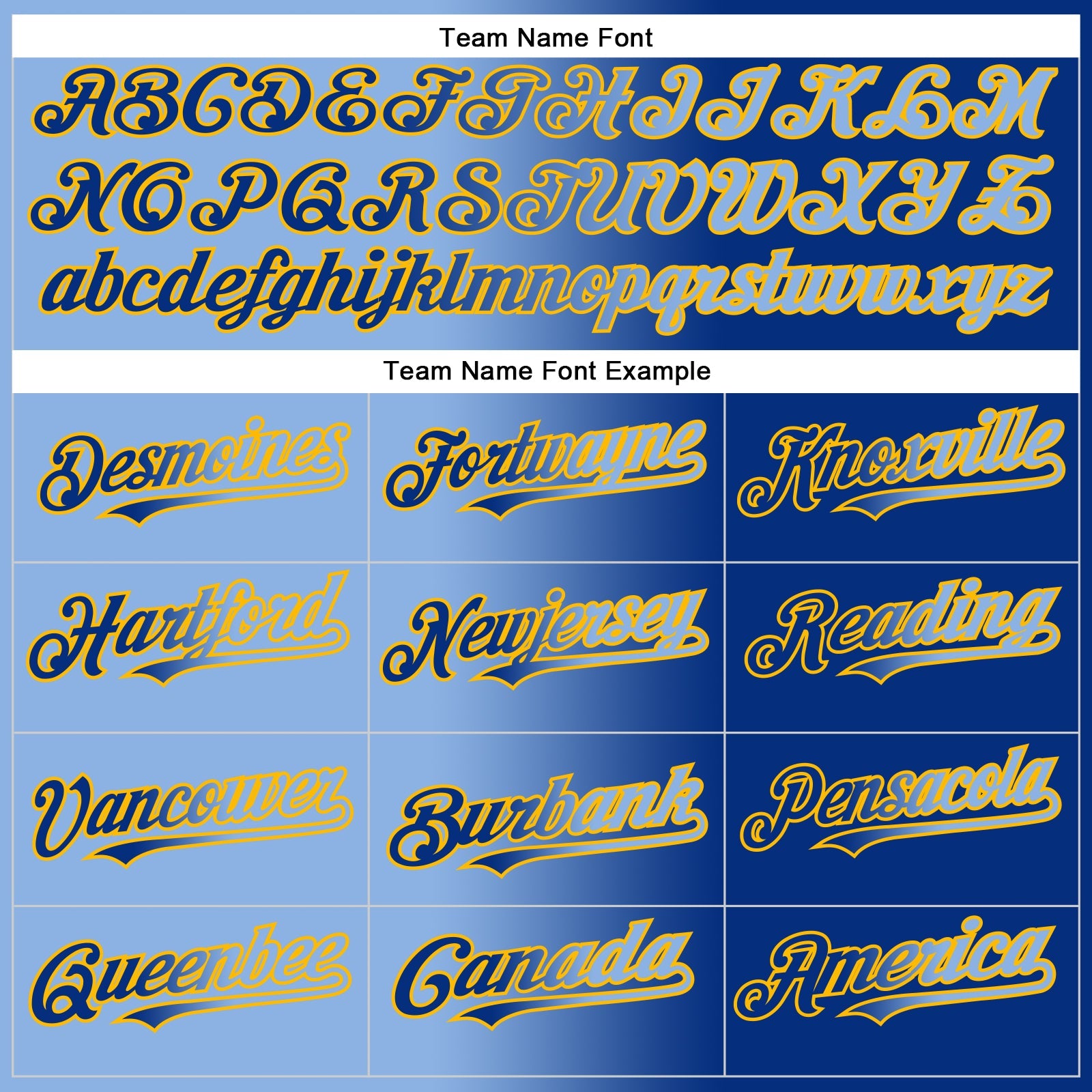 Custom Royal Light Blue-Gold Authentic Gradient Fashion Baseball Jersey view 4