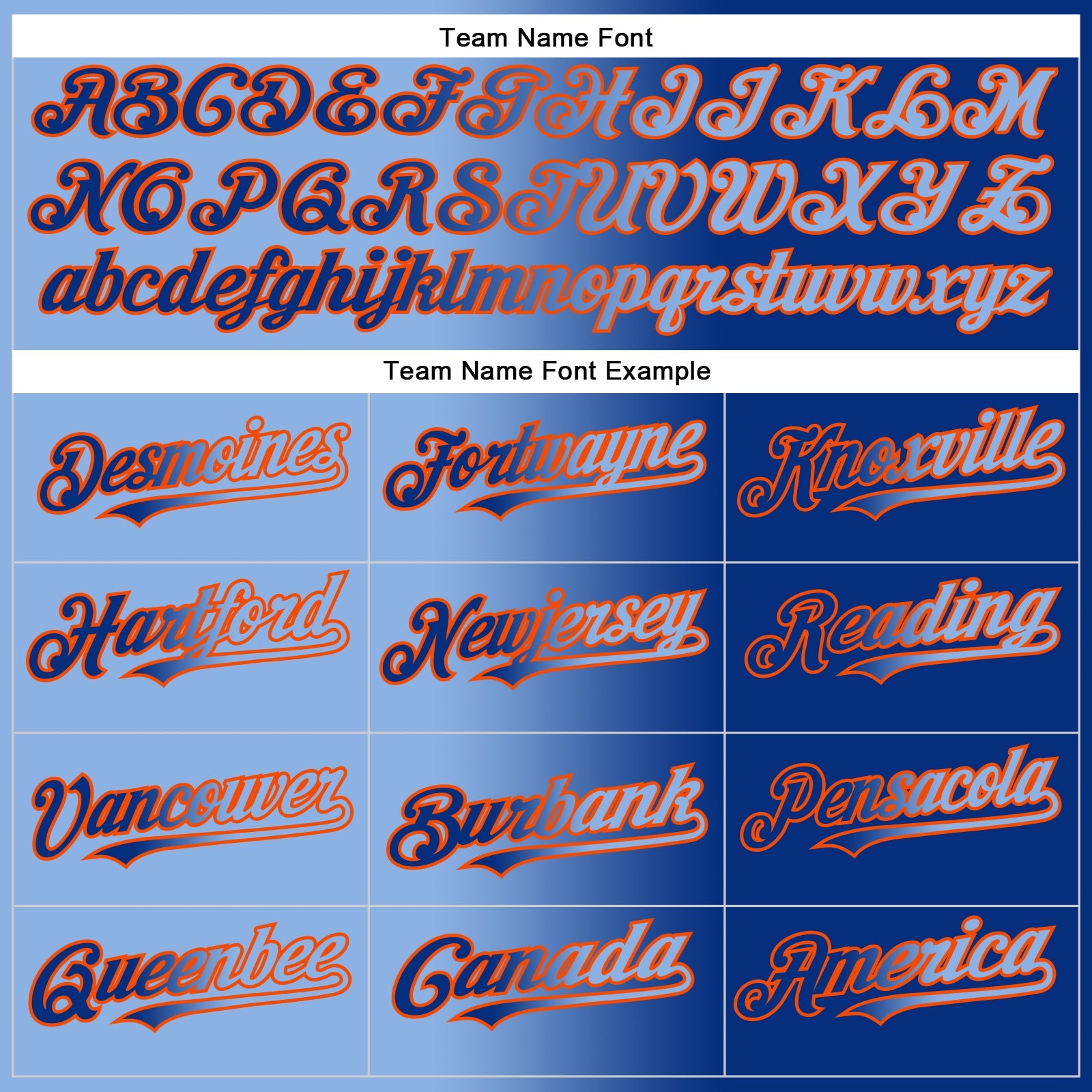Custom Royal Light Blue-Orange Authentic Gradient Fashion Baseball Jersey view 4