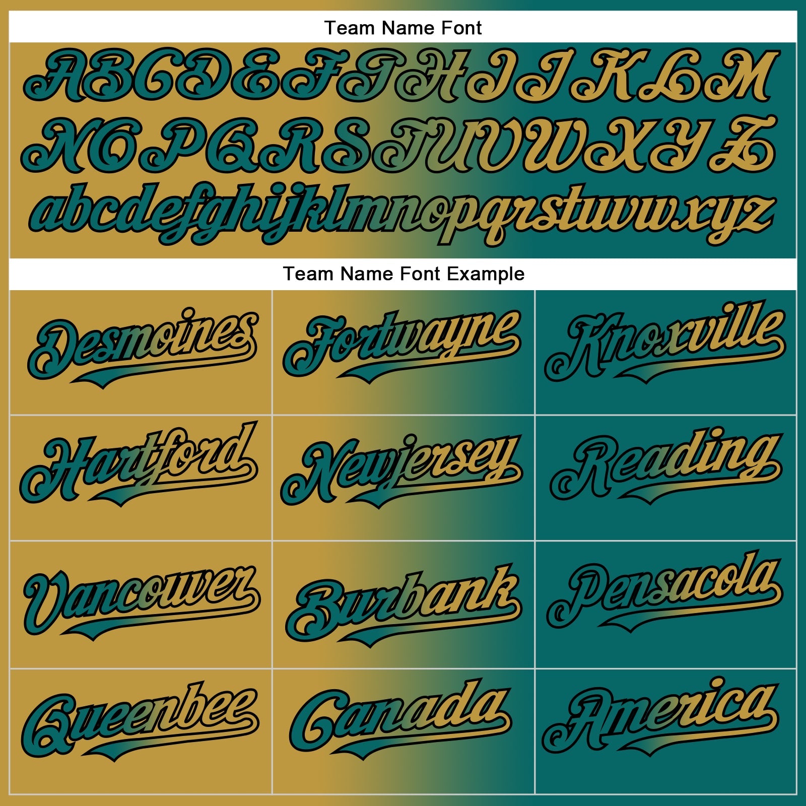 Custom Teal Old Gold-Black Authentic Gradient Fashion Baseball Jersey view 4