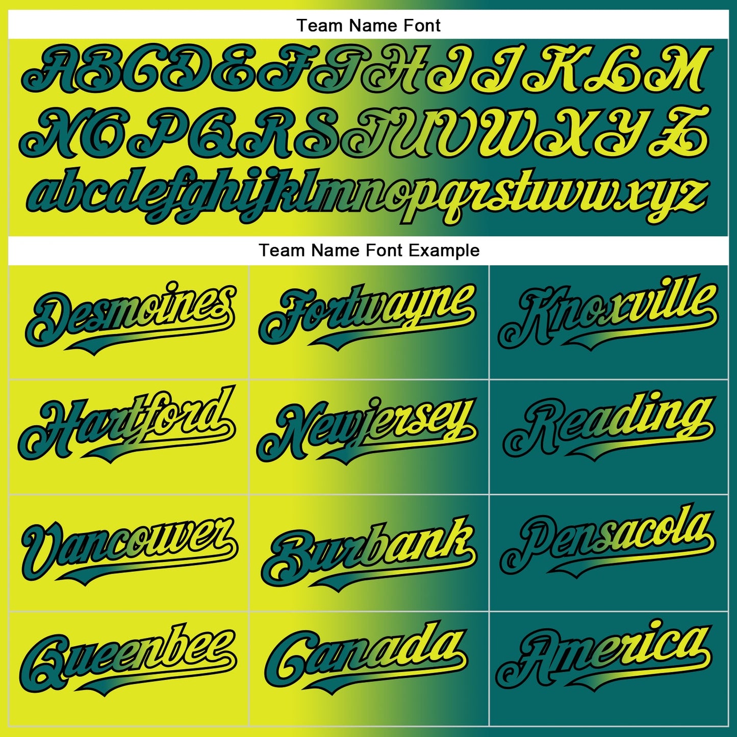 Custom Teal Neon Yellow-Black Authentic Gradient Fashion Baseball Jersey view 4