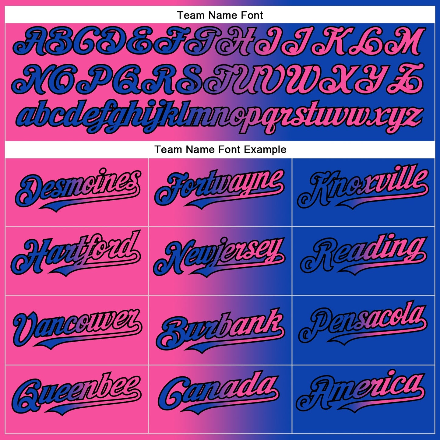 Custom Thunder Blue Pink-Black Authentic Gradient Fashion Baseball Jersey view 4