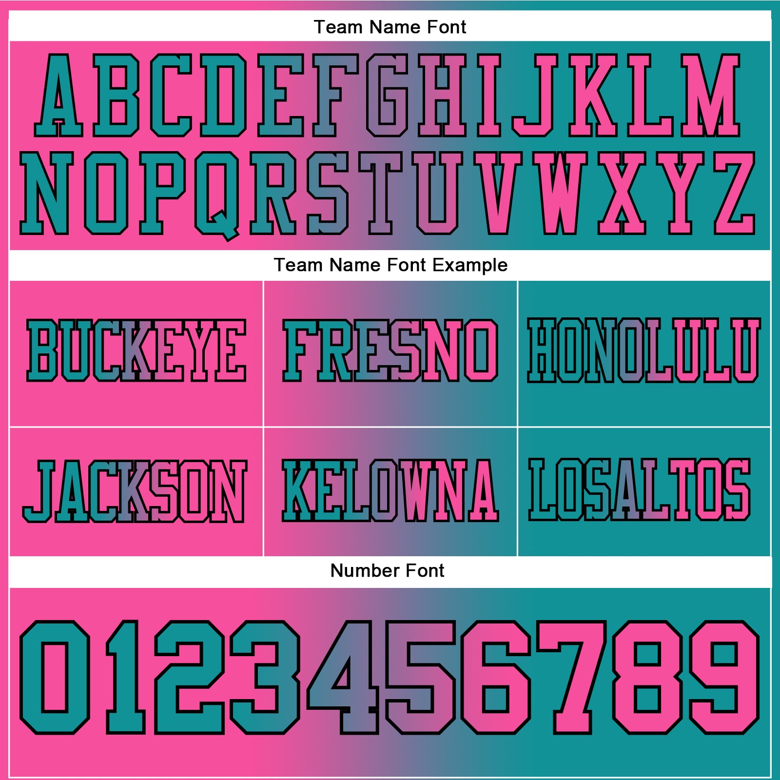 Custom Teal Pink-Black Authentic Gradient Fashion Football Jersey view 3
