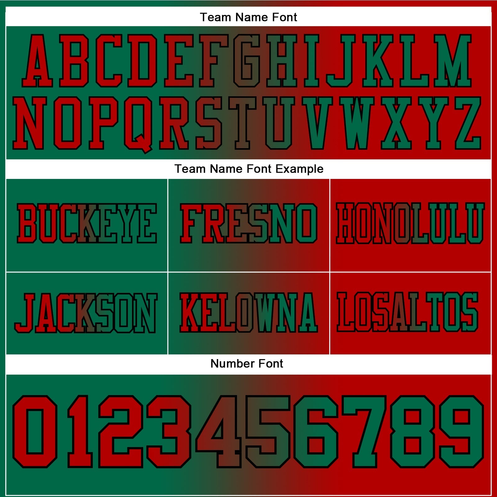Custom Red Kelly Green-Black Authentic Gradient Fashion Football Jersey view 3