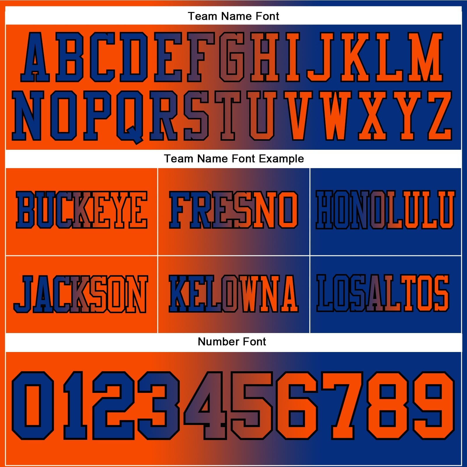 Custom Royal Orange-Black Authentic Gradient Fashion Football Jersey view 3