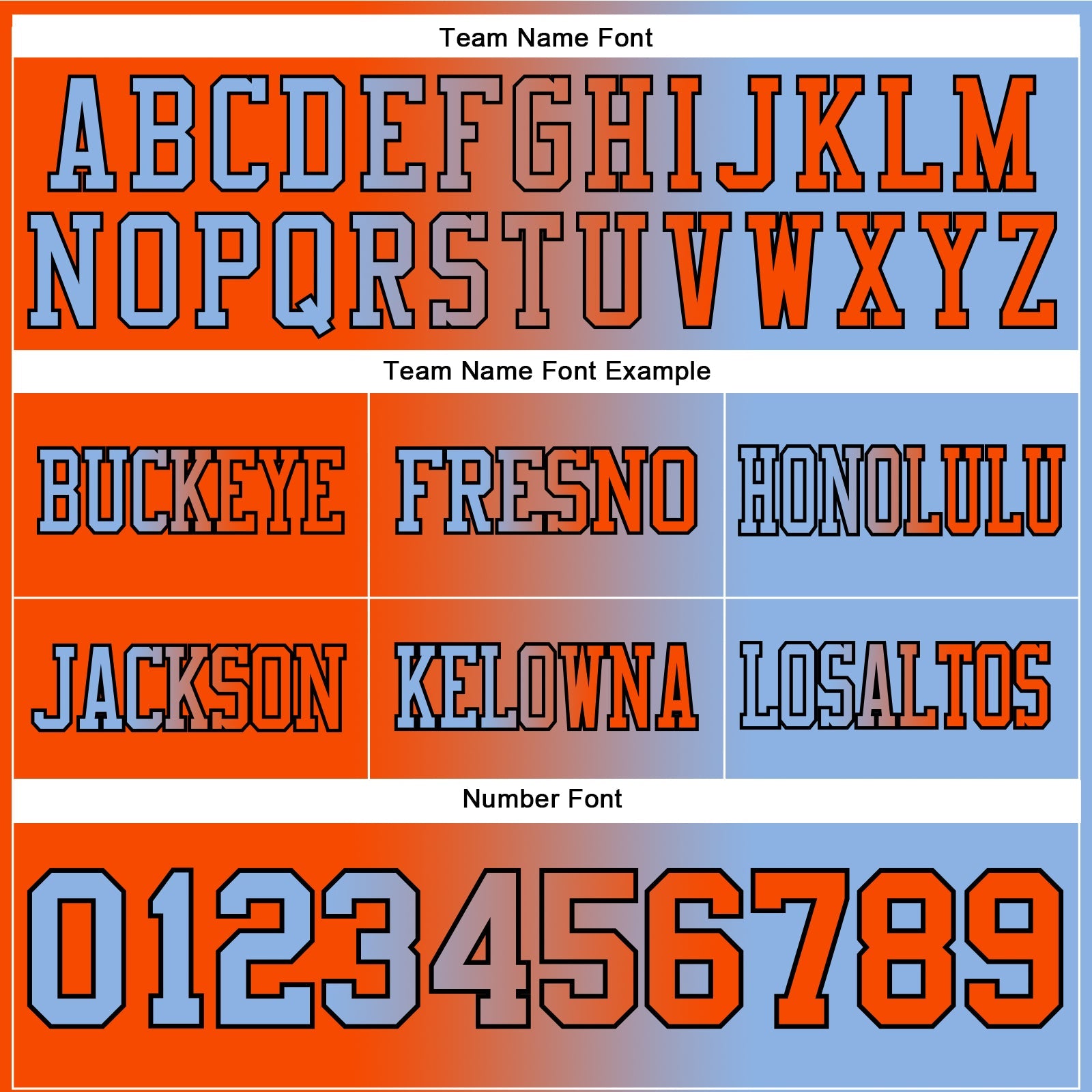 Custom Light Blue Orange-Black Authentic Gradient Fashion Football Jersey view 3