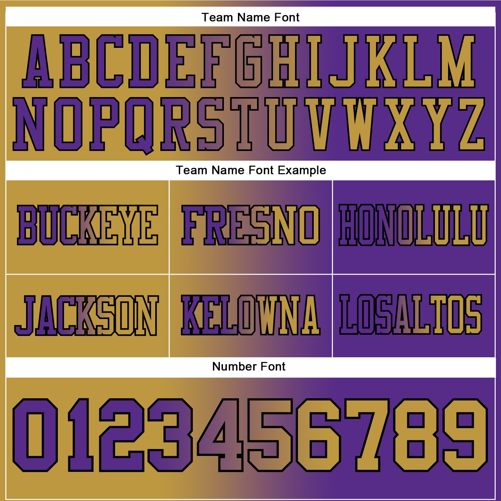 Custom Purple Old Gold-Black Authentic Gradient Fashion Football Jersey view 3