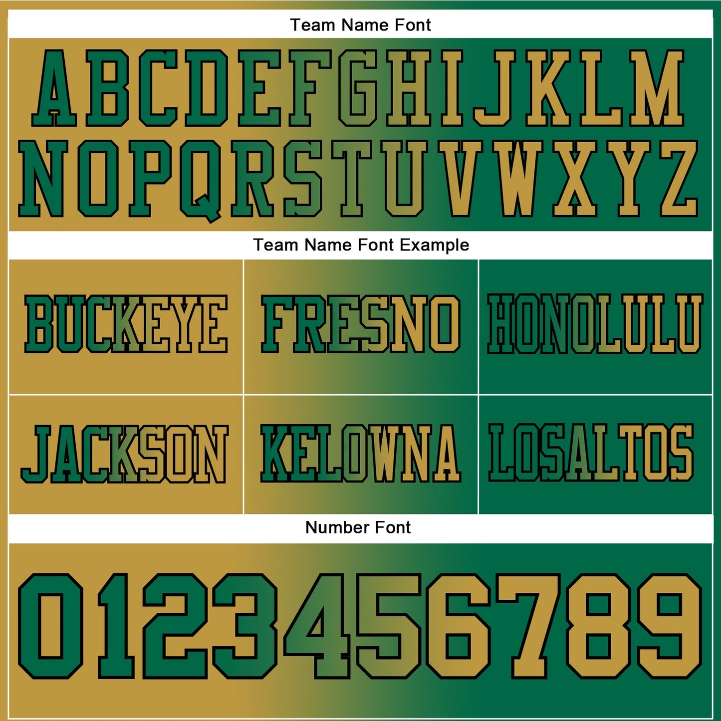Custom Kelly Green Old Gold-Black Authentic Gradient Fashion Football Jersey view 3