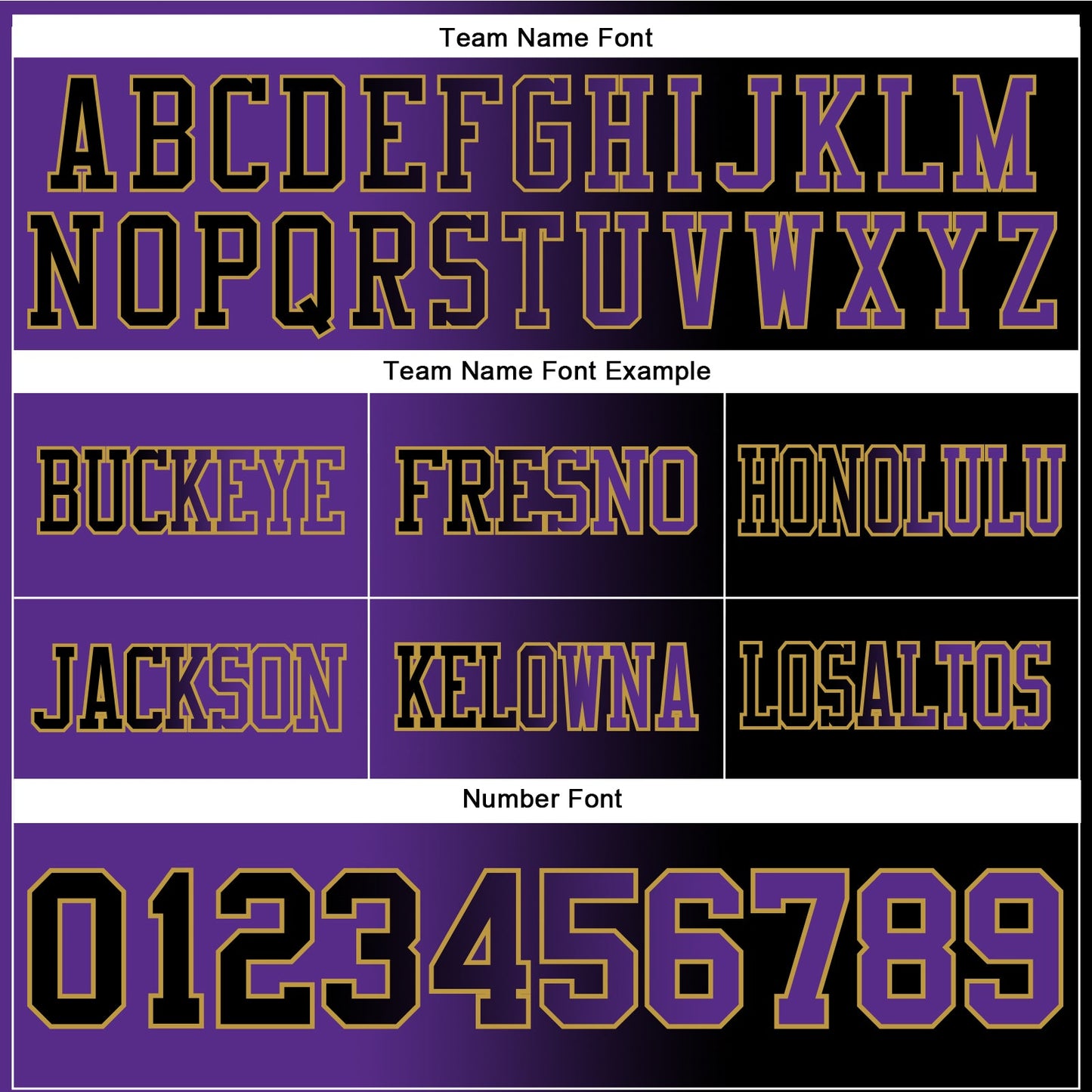 Custom Black Purple-Old Gold Authentic Gradient Fashion Football Jersey view 3