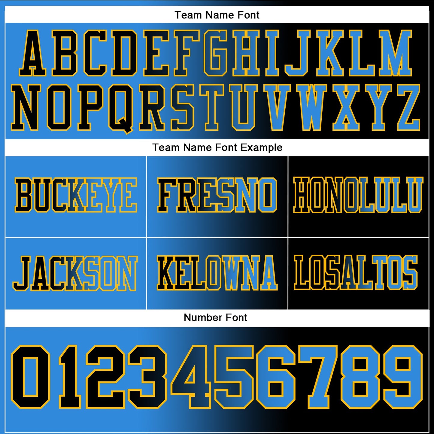 Custom Black Powder Blue-Gold Authentic Gradient Fashion Football Jersey view 3