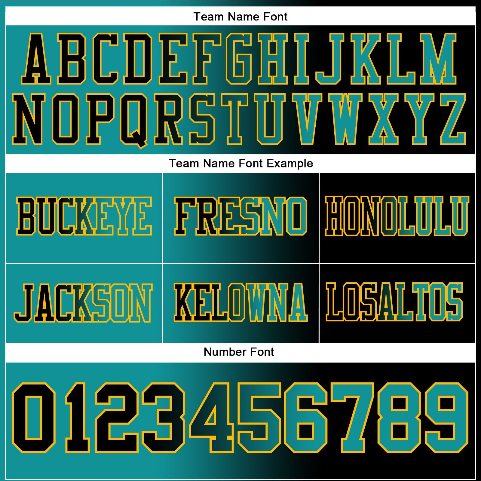 Custom Black Teal-Gold Authentic Gradient Fashion Football Jersey view 3