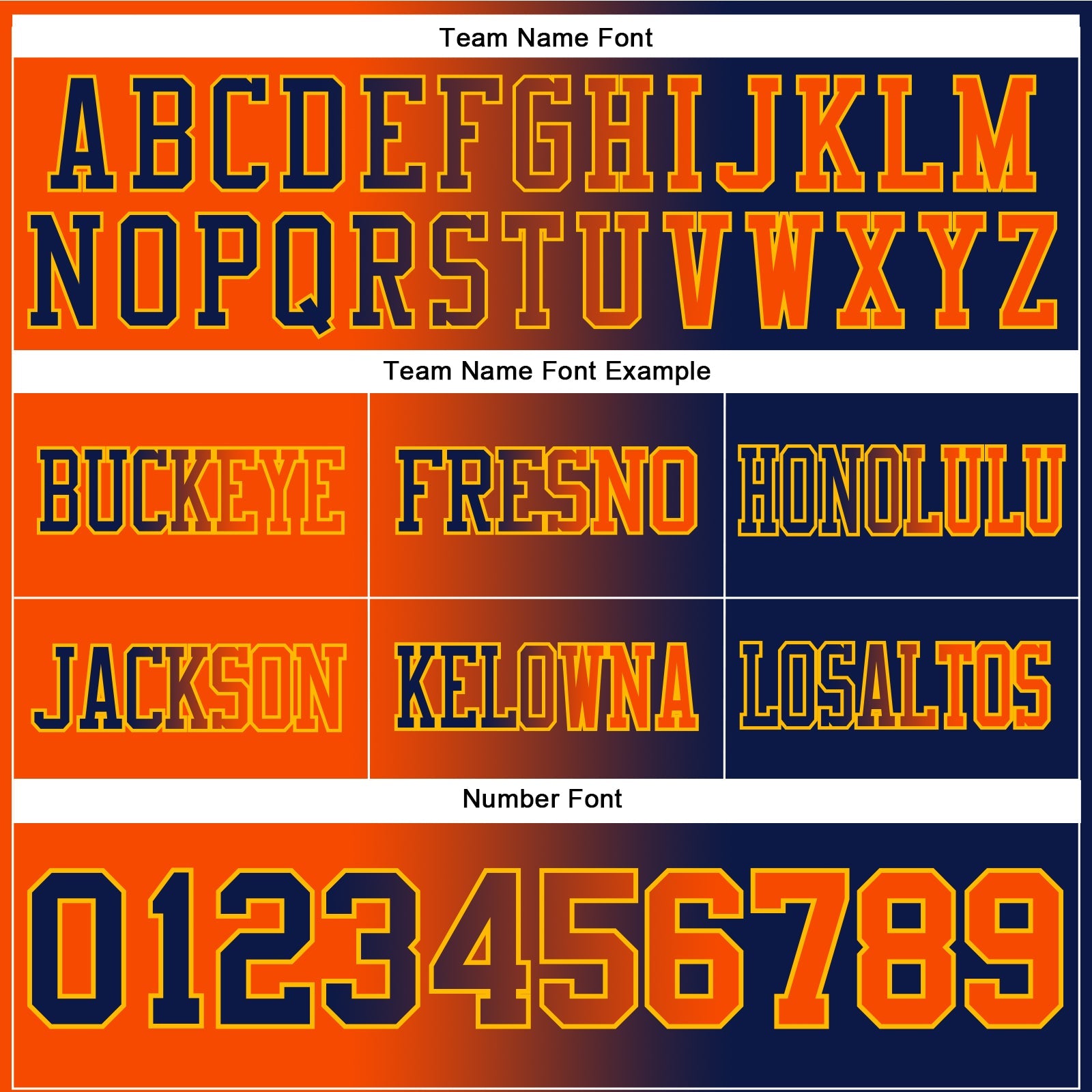 Custom Navy Orange-Gold Authentic Gradient Fashion Football Jersey view 3