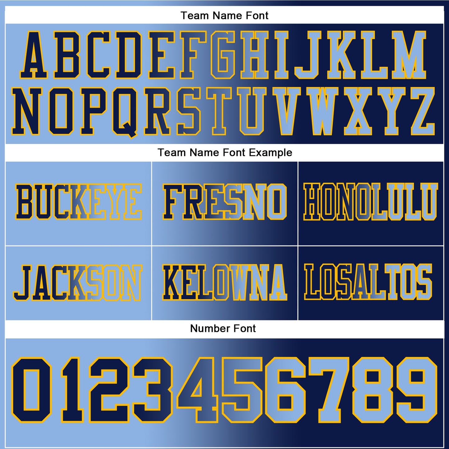 Custom Navy Light Blue-Gold Authentic Gradient Fashion Football Jersey view 3