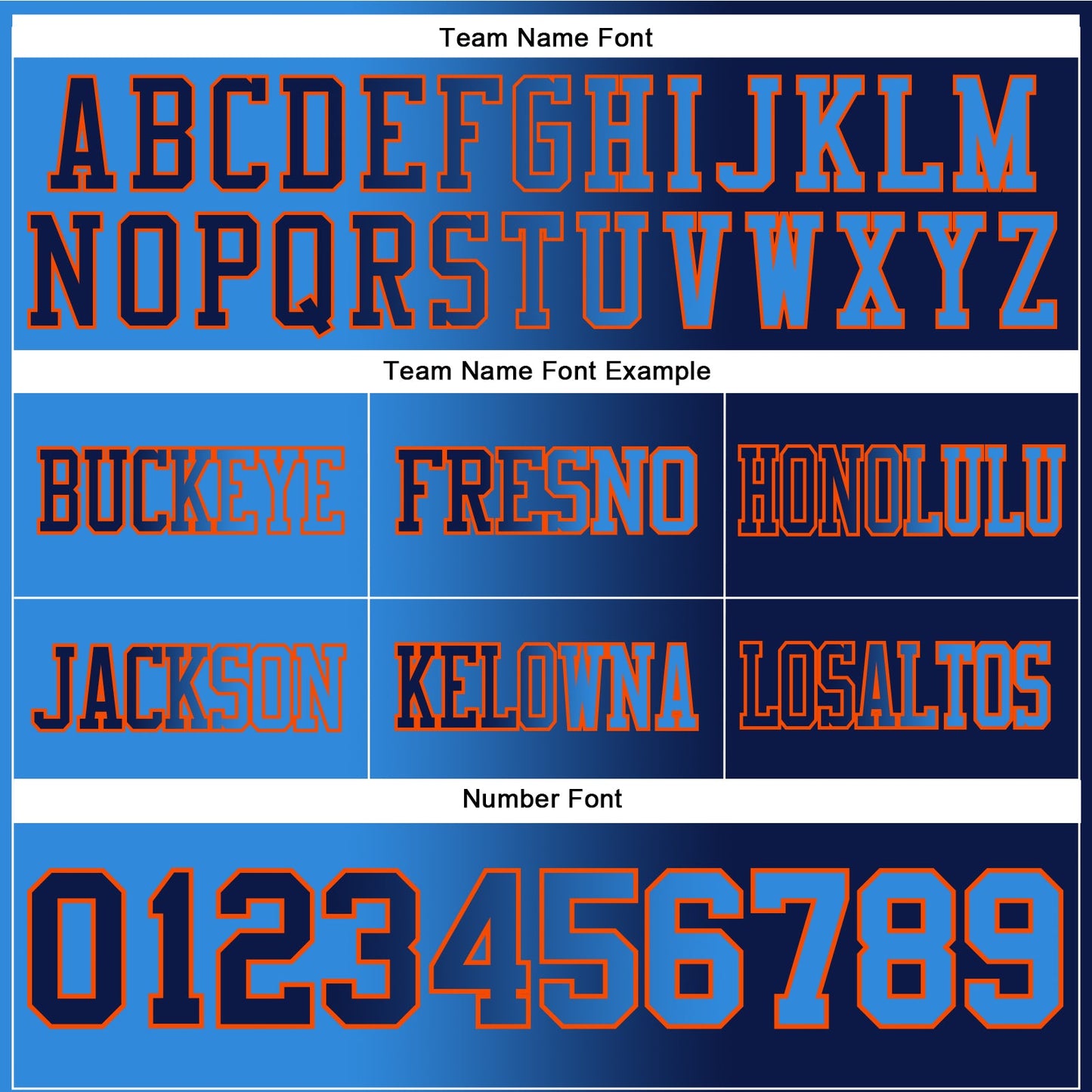 Custom Navy Powder Blue-Orange Authentic Gradient Fashion Football Jersey view 3