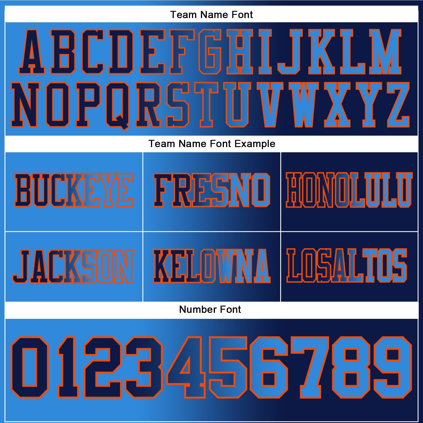 Custom Navy Powder Blue-Orange Authentic Gradient Fashion Football Jersey view 3