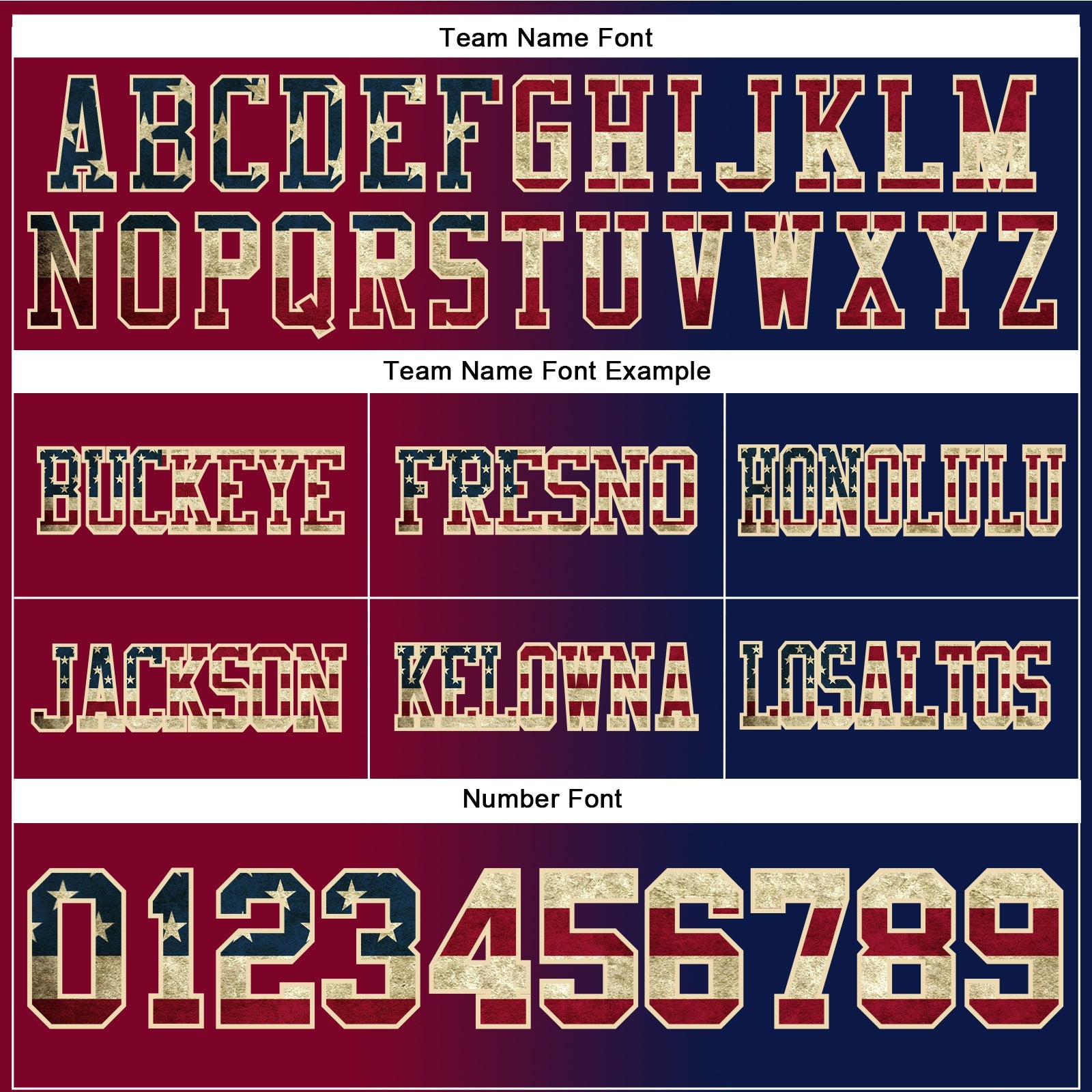 Custom Navy Vintage USA Flag Maroon-Cream Authentic Gradient Fashion Football Jersey view 3