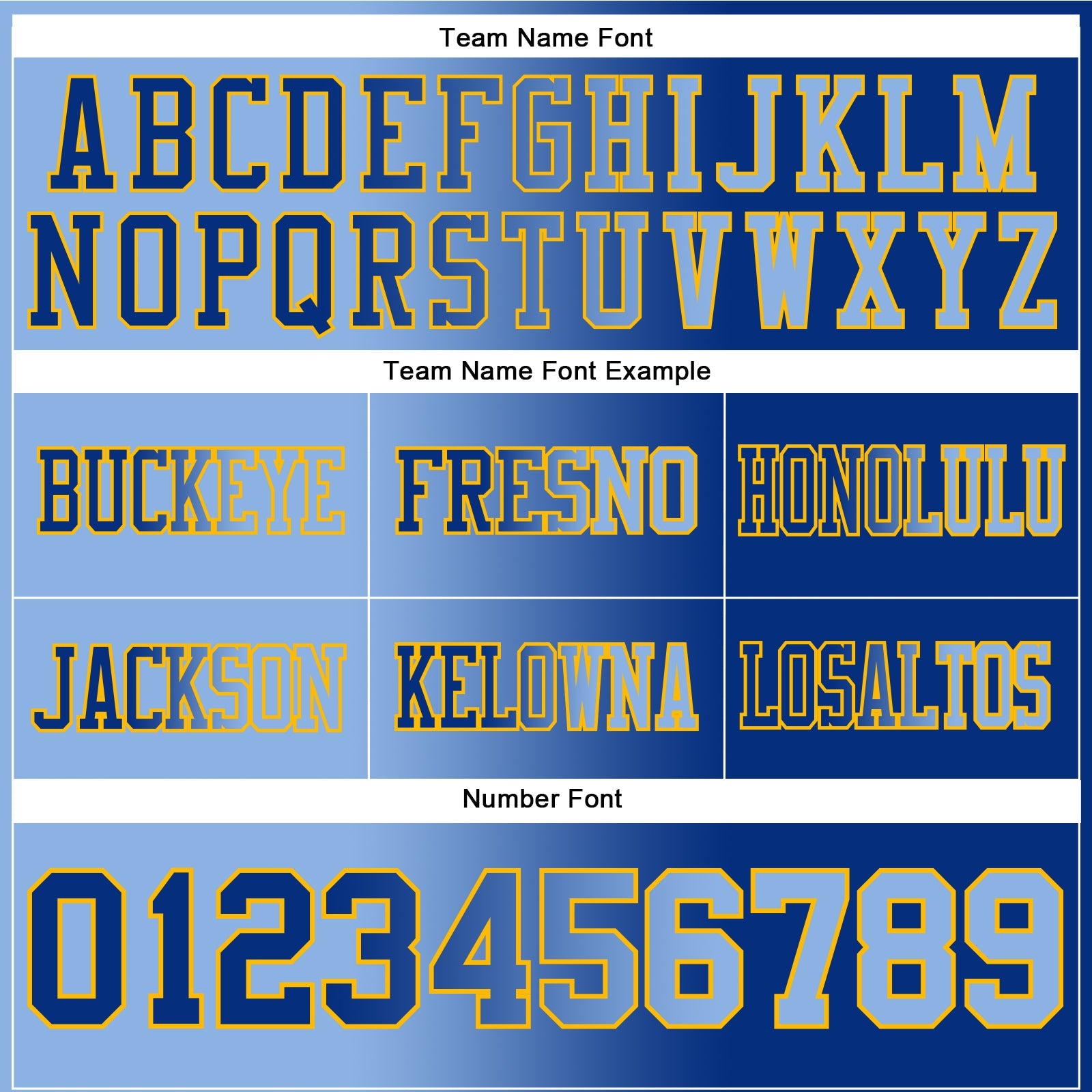 Custom Royal Light Blue-Gold Authentic Gradient Fashion Football Jersey view 3