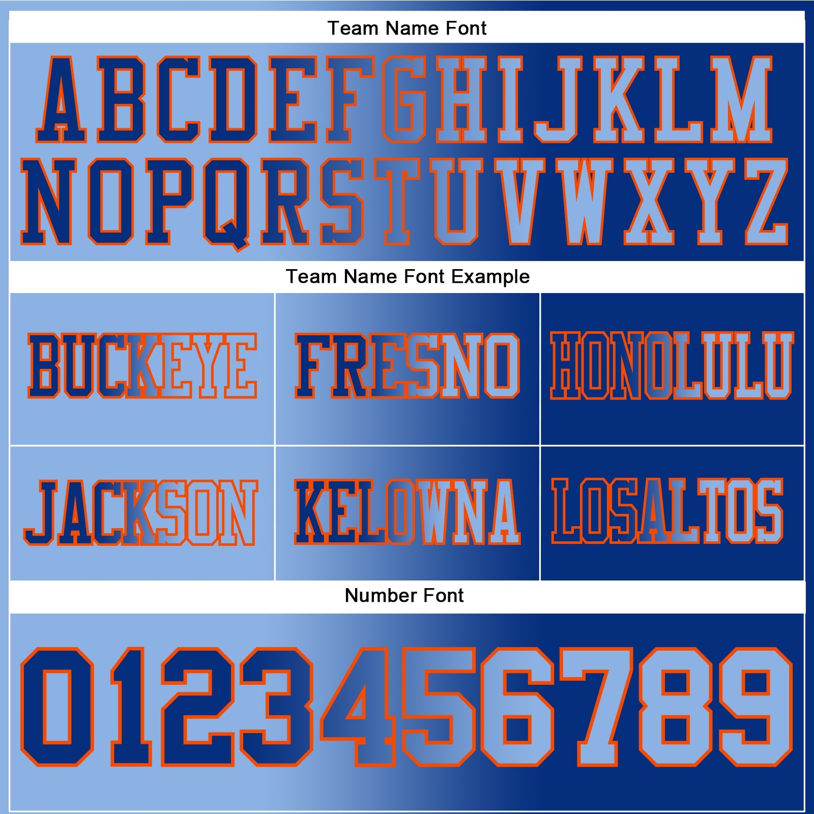 Custom Royal Light Blue-Orange Authentic Gradient Fashion Football Jersey view 3