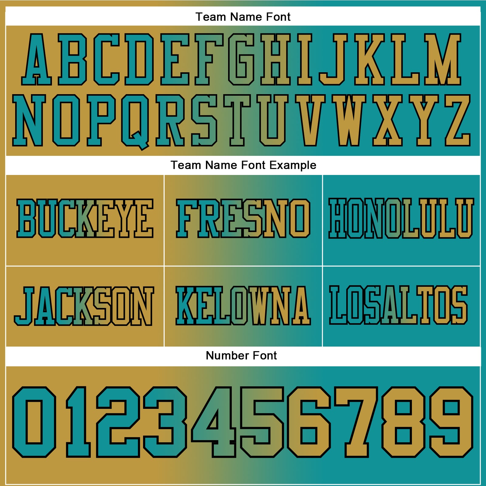 Custom Teal Old Gold-Black Authentic Gradient Fashion Football Jersey view 3