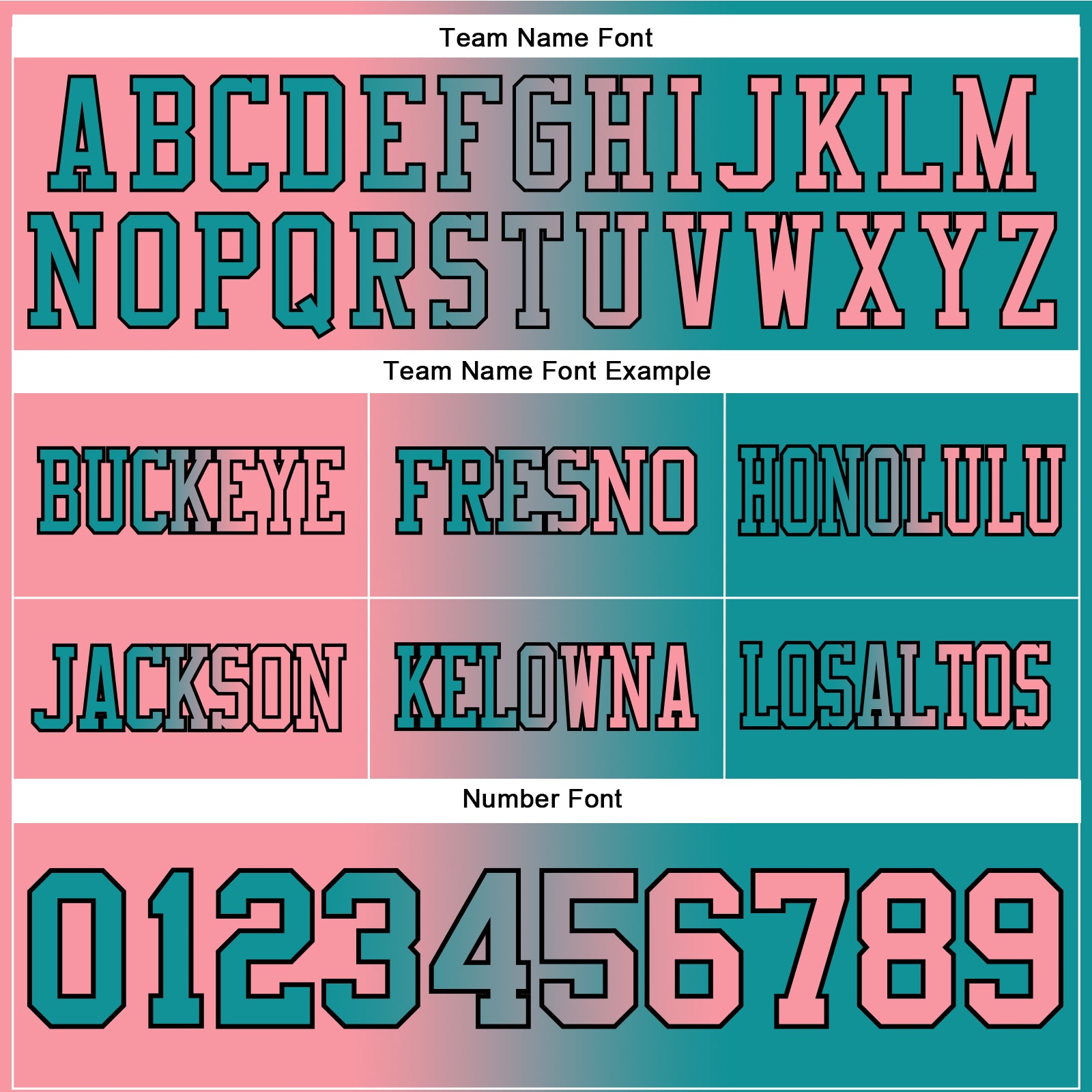 Custom Teal Medium Pink-Black Authentic Gradient Fashion Football Jersey view 3