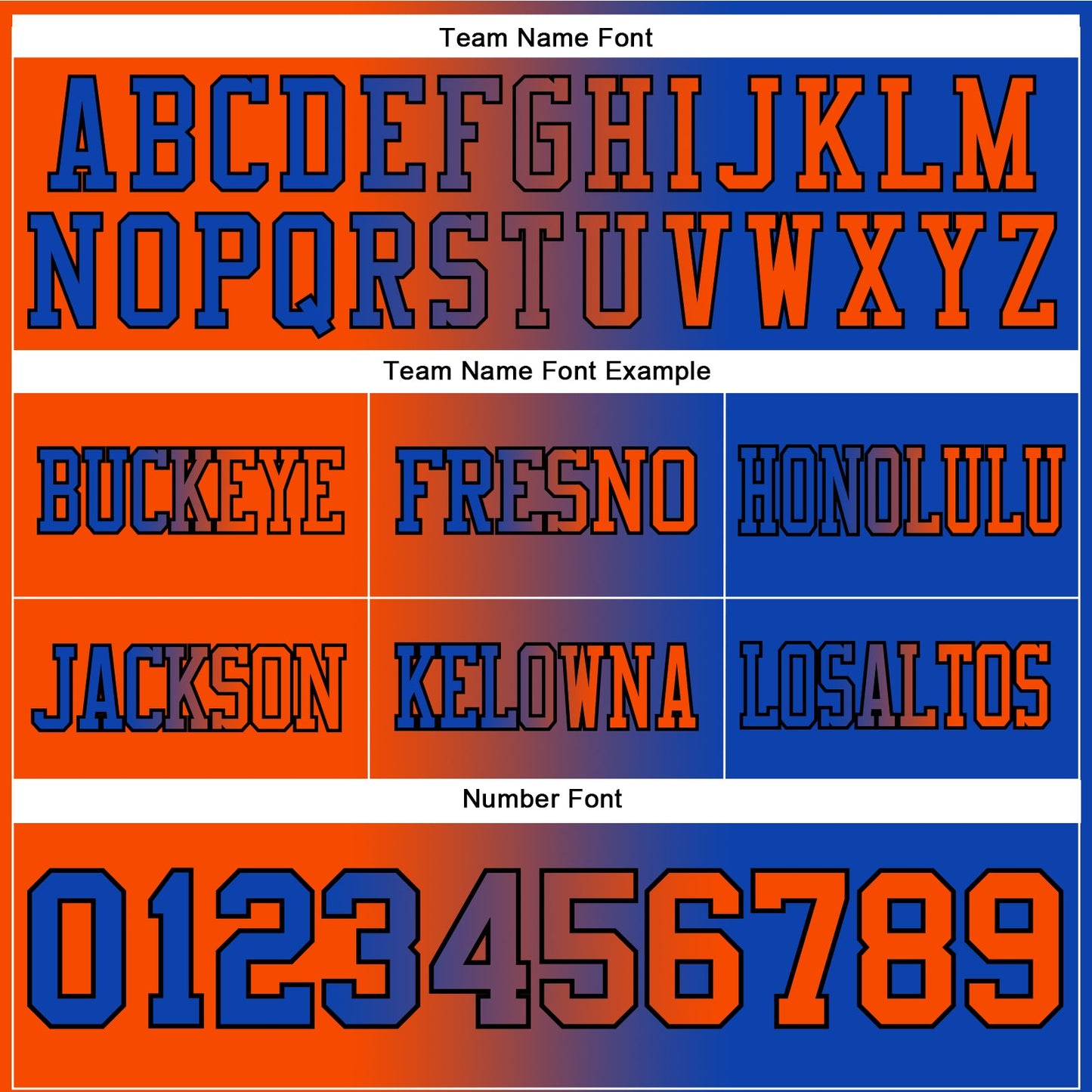 Custom Thunder Blue Orange-Black Authentic Gradient Fashion Football Jersey view 3