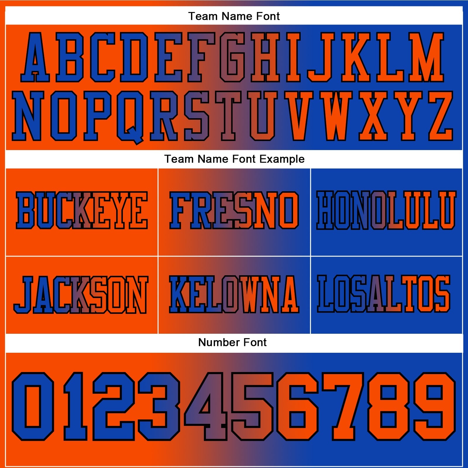 Custom Thunder Blue Orange-Black Authentic Gradient Fashion Football Jersey view 3