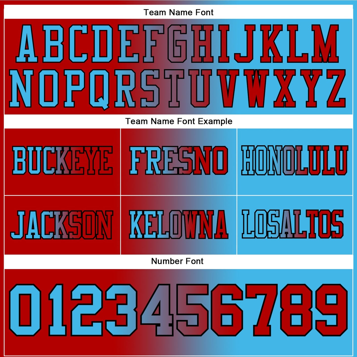 Custom Sky Blue Red-Black Authentic Gradient Fashion Football Jersey view 3