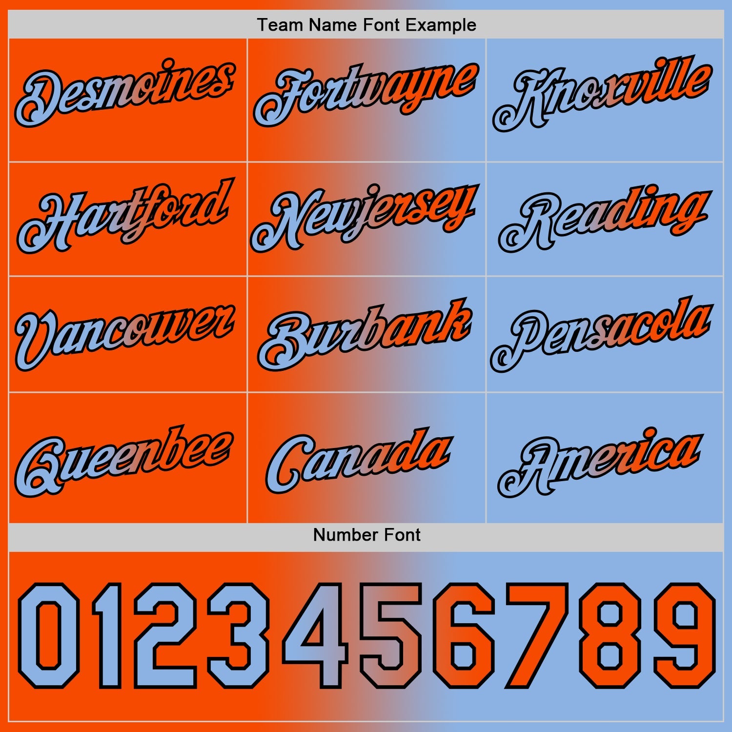 Custom Light Blue Orange-Black Gradient Fashion Performance T-Shirt view 4