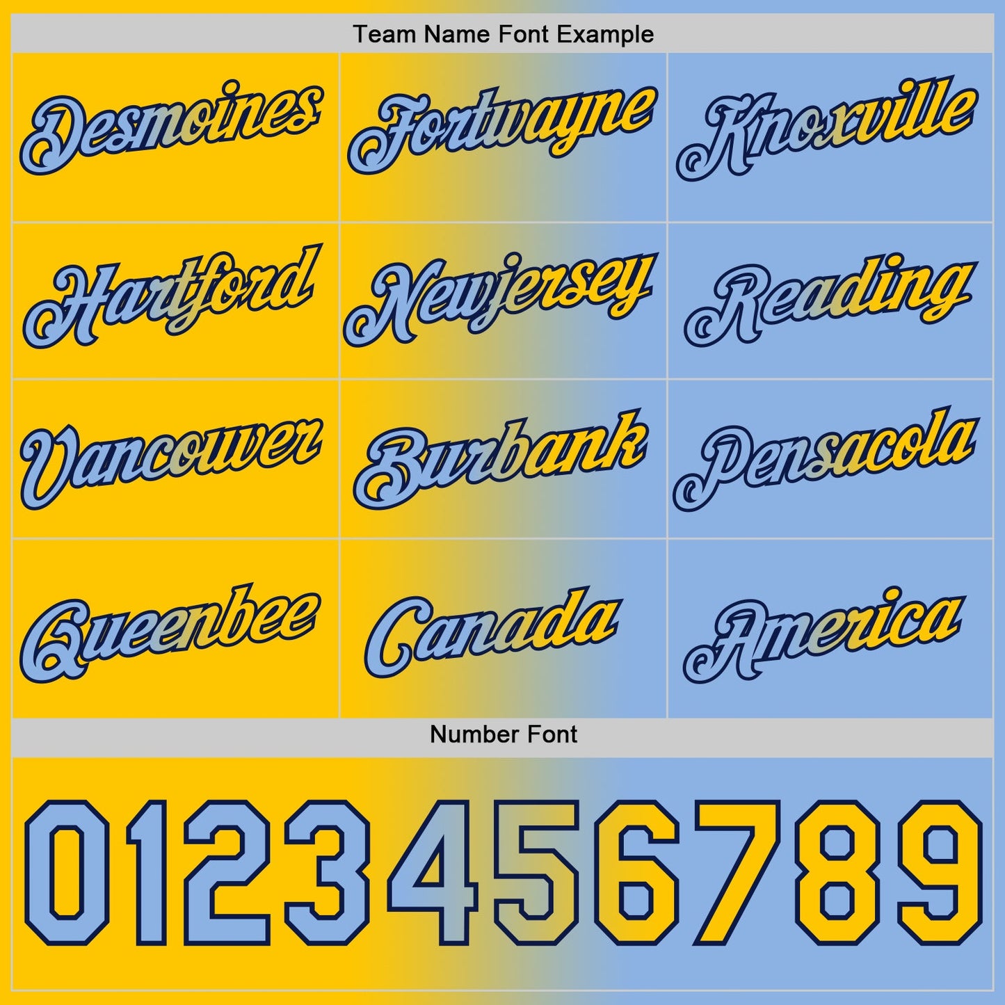 Custom Light Blue Yellow-Navy Gradient Fashion Performance T-Shirt view 4