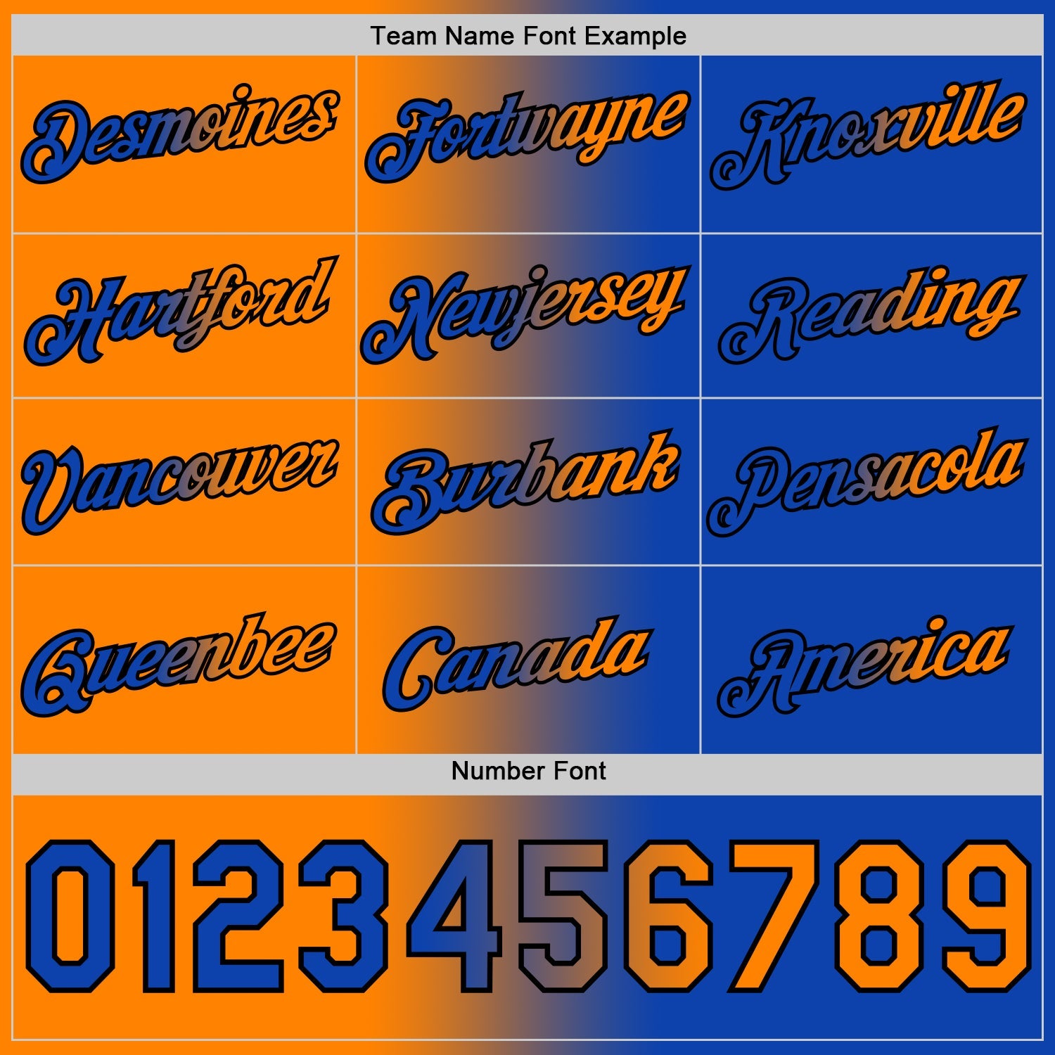 Custom Thunder Blue Bay Orange-Black Gradient Fashion Performance T-Shirt view 4