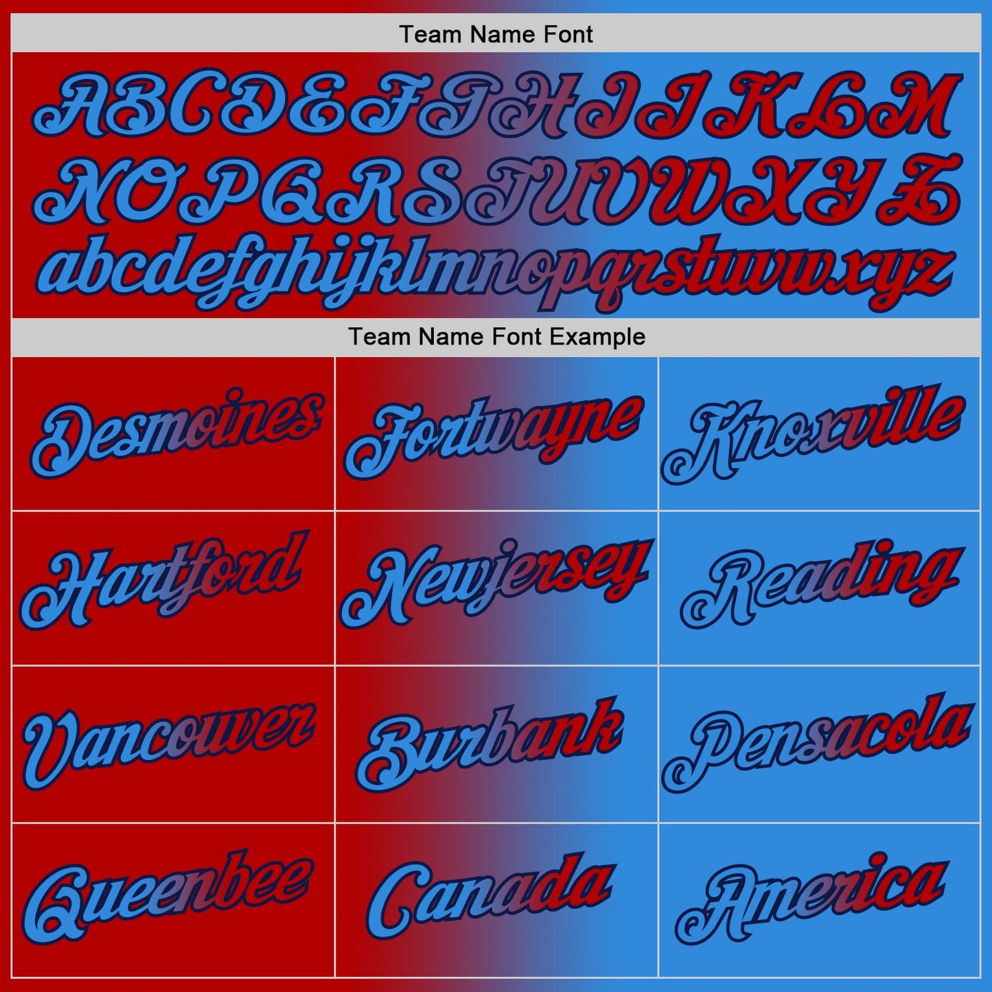 Custom Powder Blue Red-Navy Gradient Fashion Performance T-Shirt view 3