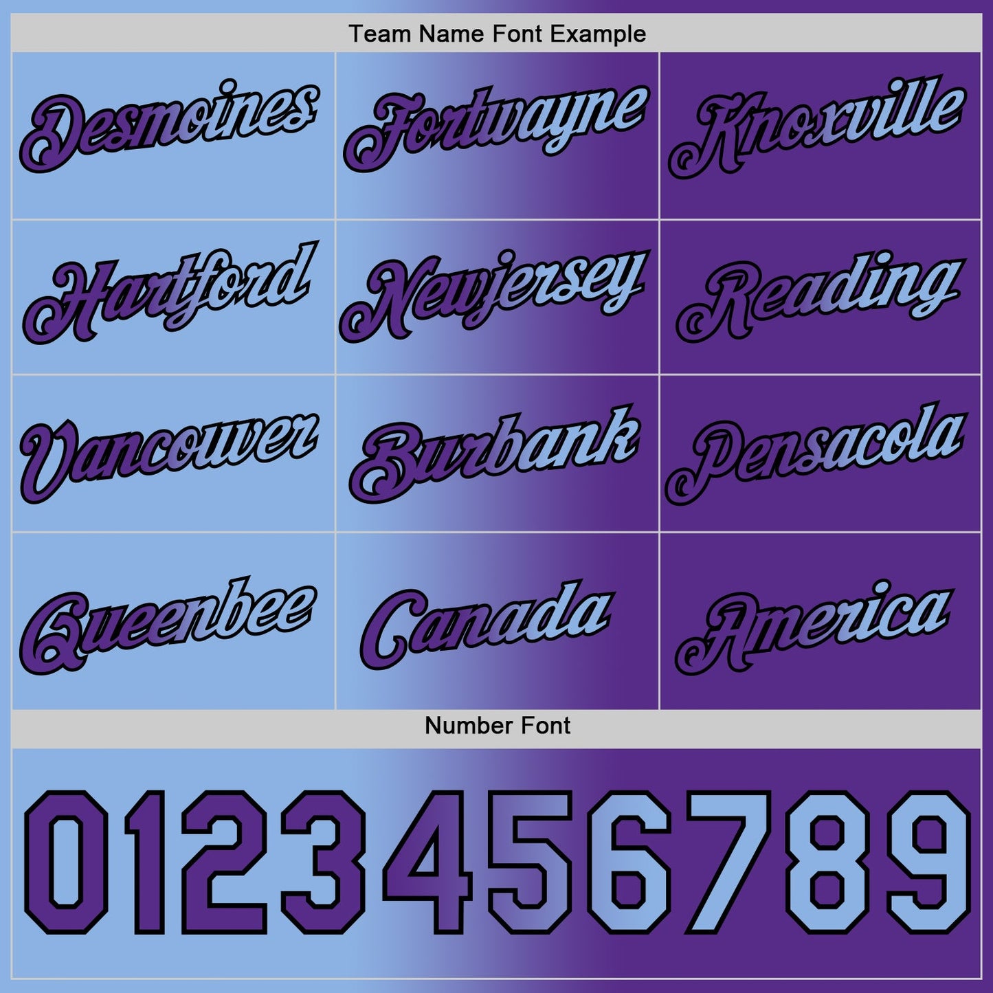 Custom Purple Light Blue-Black Gradient Fashion Performance T-Shirt view 4