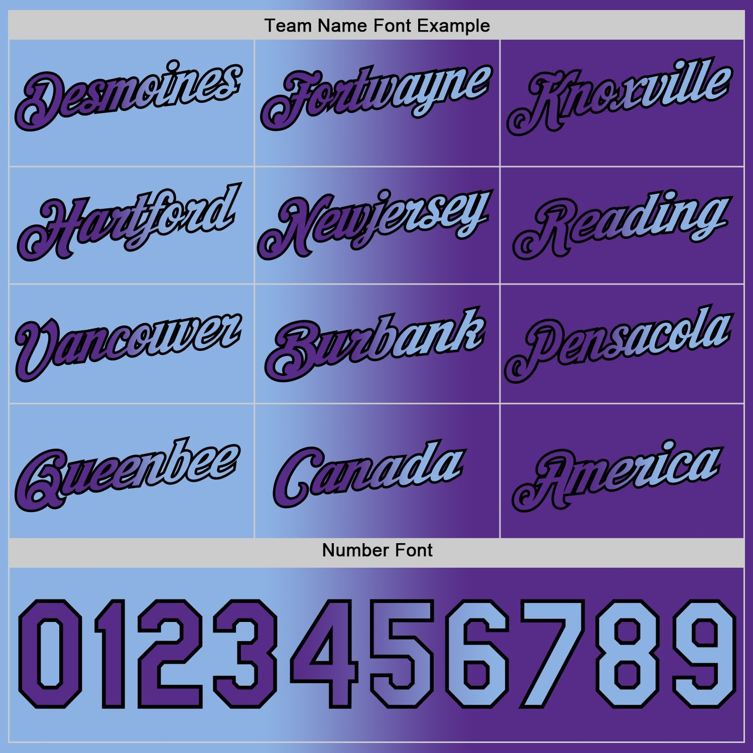 Custom Purple Light Blue-Black Gradient Fashion Performance T-Shirt view 4