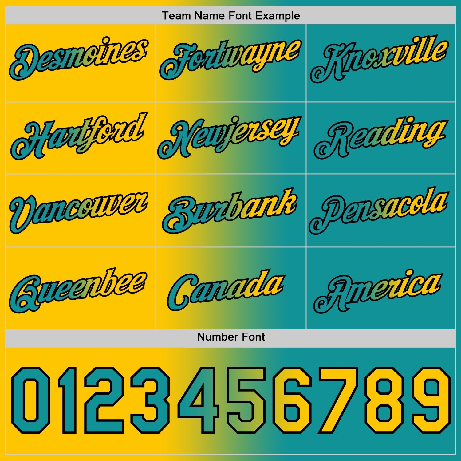 Custom Teal Yellow-Black Gradient Fashion Performance T-Shirt view 4
