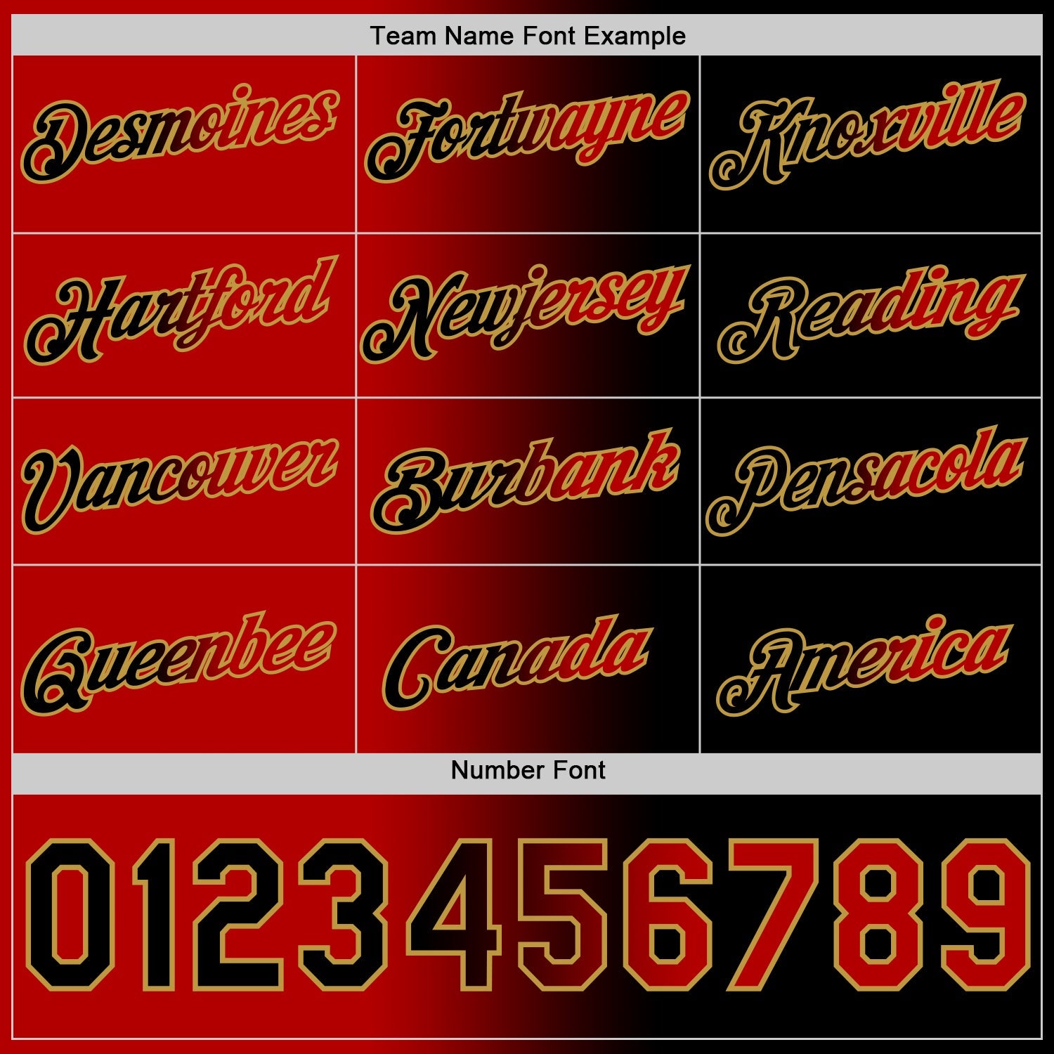 Custom Black Red-Old Gold Gradient Fashion Performance T-Shirt view 4