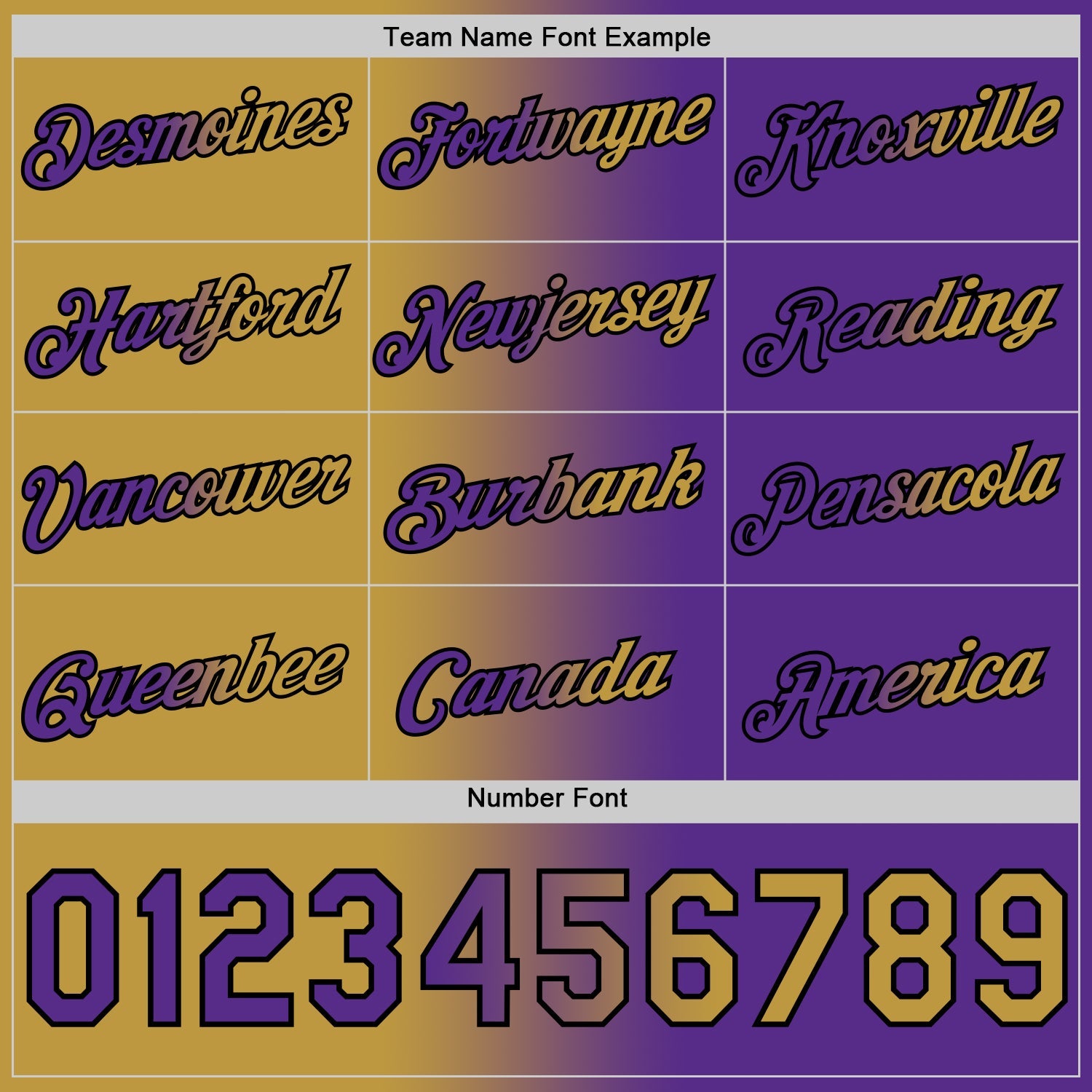 Custom Purple Old Gold-Black Gradient Fashion Performance T-Shirt view 4