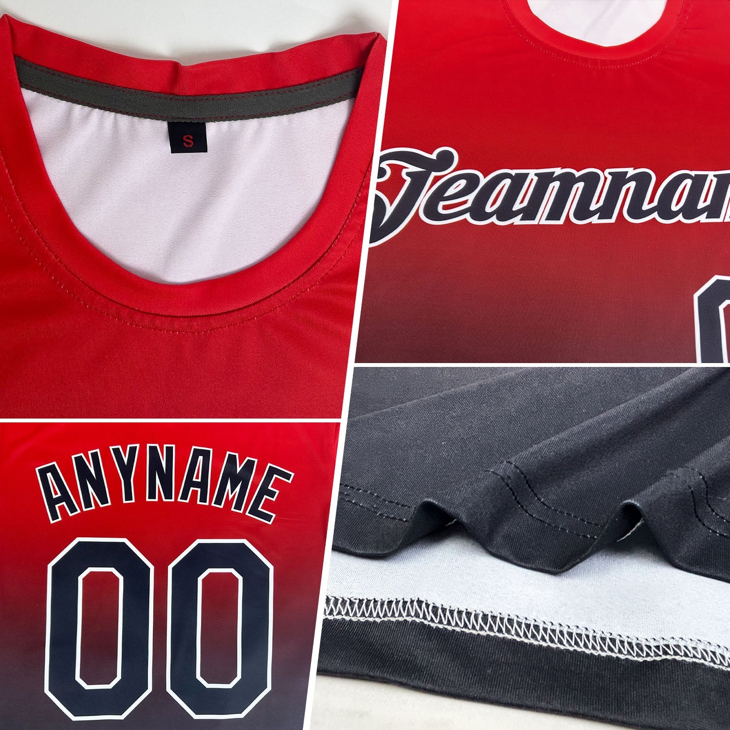 Custom Crimson Yellow-White Gradient Fashion Performance T-Shirt view 2