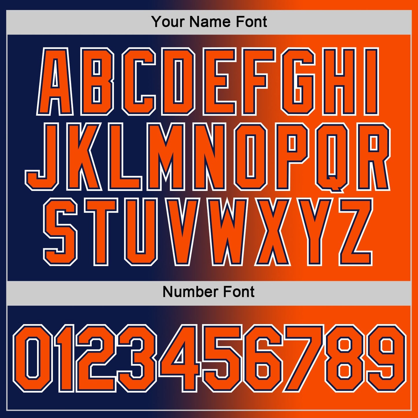 Custom Navy Orange-White Gradient Fashion Performance T-Shirt view 5