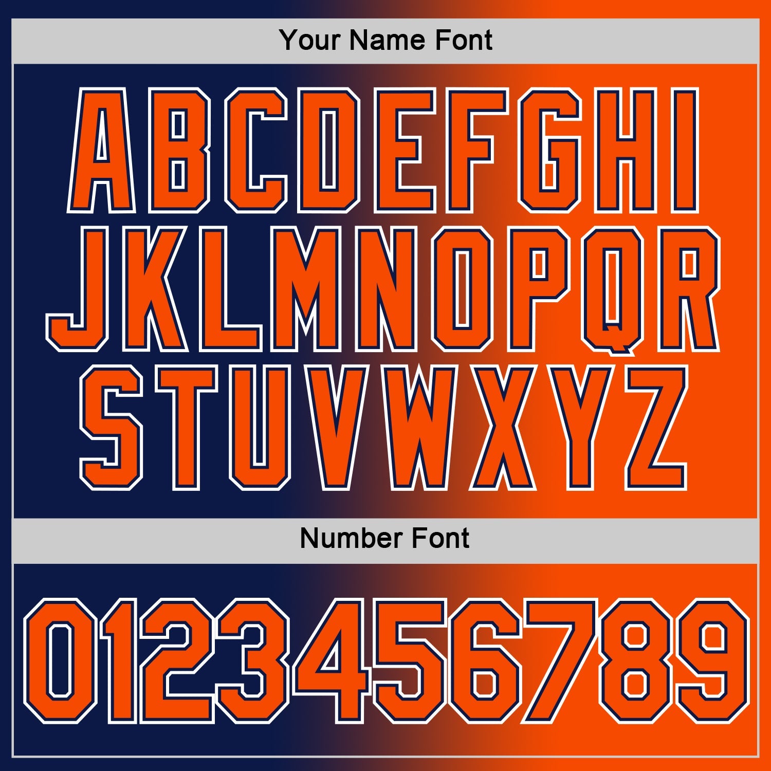 Custom Navy Orange-White Gradient Fashion Performance T-Shirt view 5