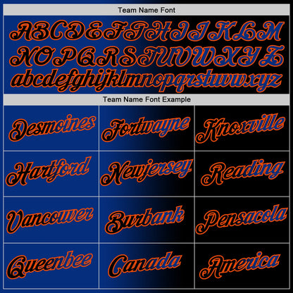Custom Black Royal-Orange Gradient Fashion Performance T-Shirt view 4