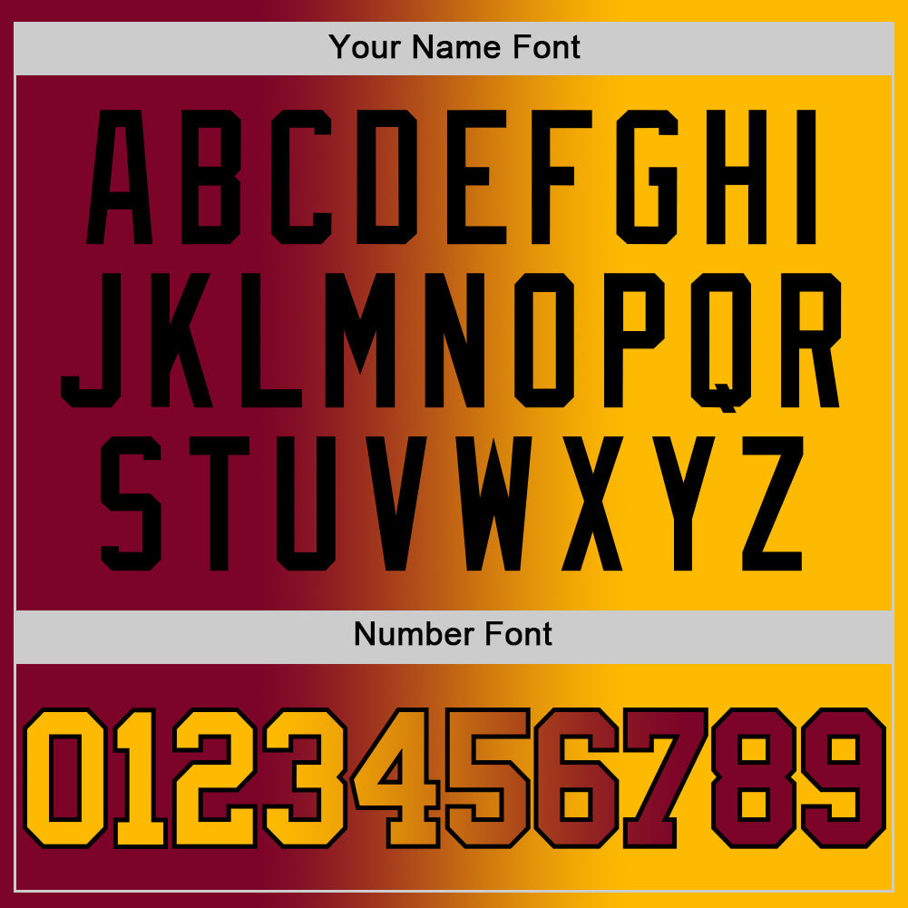 Custom Maroon Gold-Black Authentic Gradient Fashion Basketball Jersey view 5