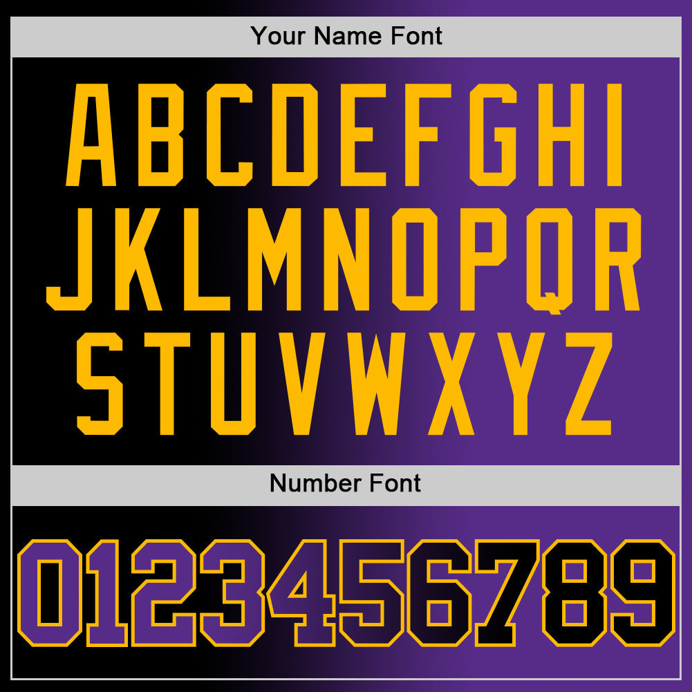 Custom Black Purple-Gold Authentic Gradient Fashion Basketball Jersey view 5